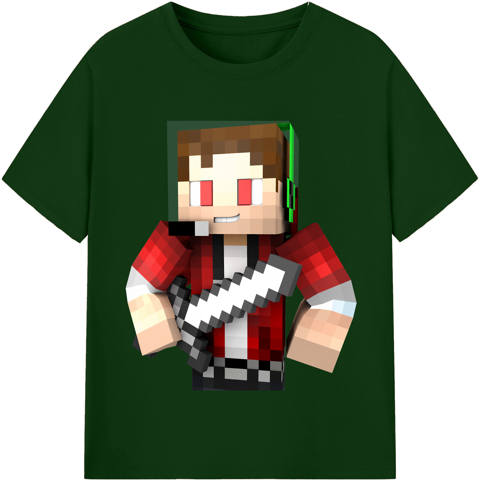（画像用） マインクラフト ブロックの世界 Minecraft MC Block world 綿100％半袖Tシャツ（フロントプリント）
